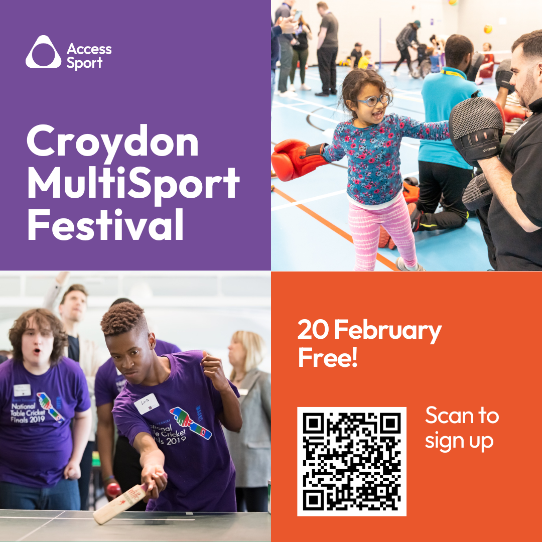 Access Sport - Inclusive Multi-Sport Festival Croydon - QR code for information